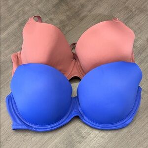 Victoria's Secret Pink brand Vibrant Blue and vintage pink color Bras